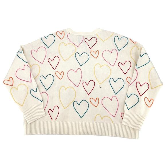 NWT XOKR Kerri Rosenthal Knit Love Heart Cream Multi Color Cardigan Size MEDIUM - Picture 5 of 10